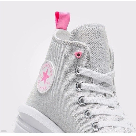 Converse Chuck Taylor Sneaker Girls 4.5 All Star Move Platform Sparkle A06332C - Picture 4 of 10